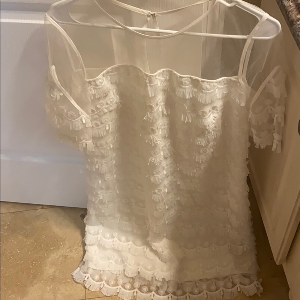 White rehearsal dinner dress